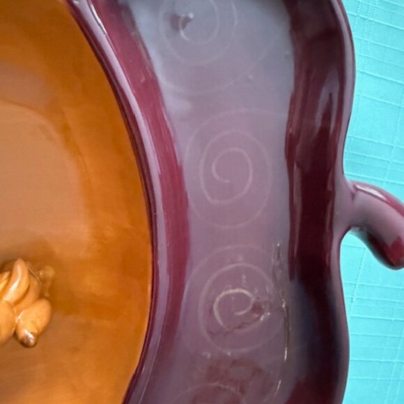 Whimsical Russ Berrie Fall /Autumn Acorn Candy Dish/Bowl with Cute Squirrel - Picture 4 of 6